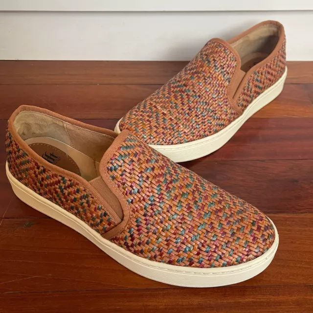 Sofft Somers Raffia Multicolor Slip On Sneakers Flat Shoes Size 9