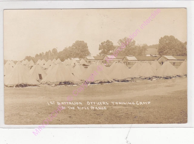 CPA Photo Card Militaria 1st Battalion Officers Traning Camp At The Rifle Range