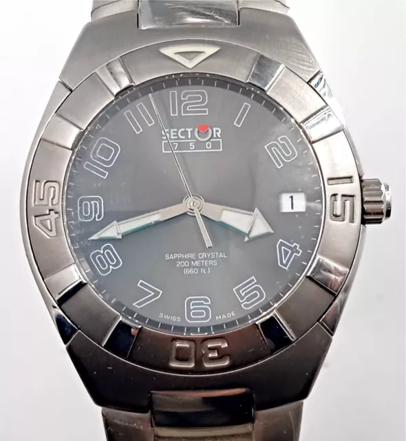 SECTOR 750 VINTAGE Plongeur Verre En Saphir Bleu Montre Femme