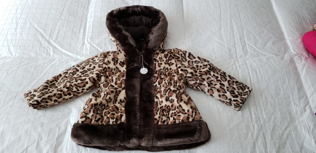 NWT Rothschild Toddler Girl's Faux Fur Leopard Jacket Sz. 2T NEW