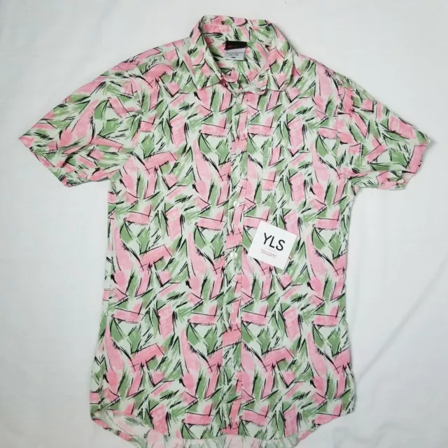 Stranger Things Netflix Official Jim Hopper Hawaiian Shirt Pink/Green Men Small