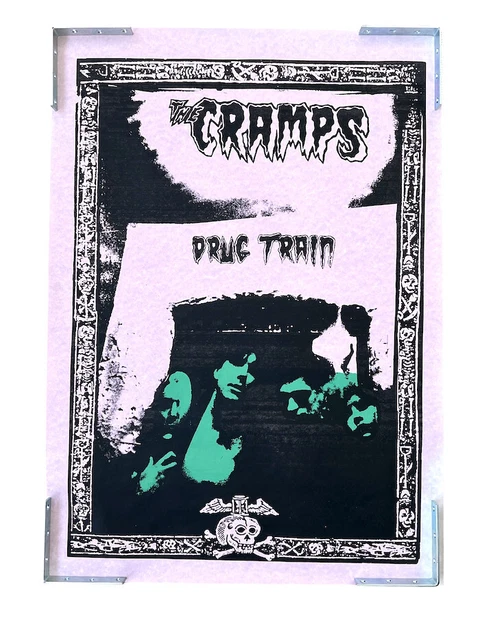 Vintage The Cramps Drug Train Poster Print Silkscreen Original 1980 25"x35"