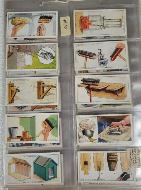 1936 Set of 50 Household Hints Cigarette Cards WD HO Will's Cigarettes Tobacco