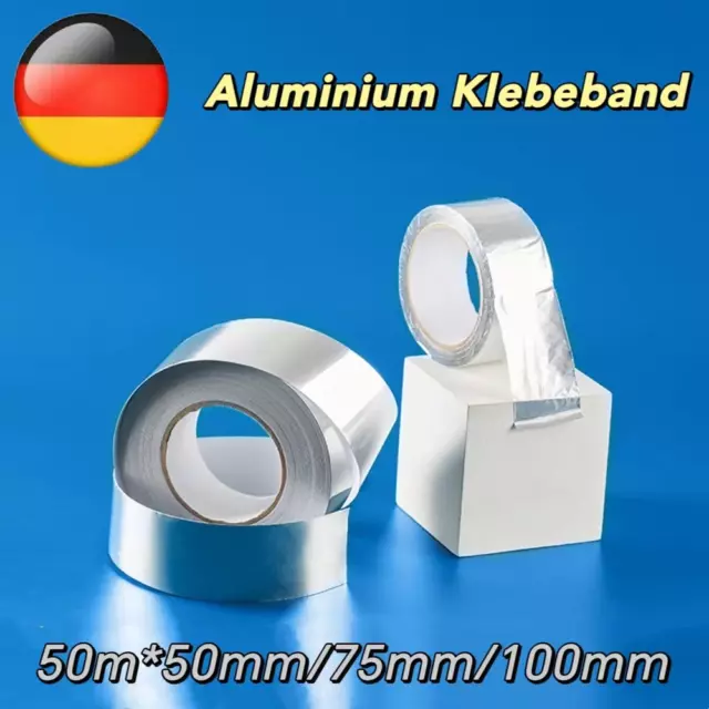 Aluminium Klebeband verstärkt Silbertape Aluband Aluklebeband Tape 50m x50-100mm