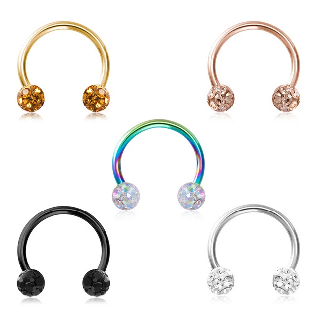 Trapano Naso Bling Shambhala Anelli Setto Ferro di Cavallo Piercing Gioielli Cartilagine $v