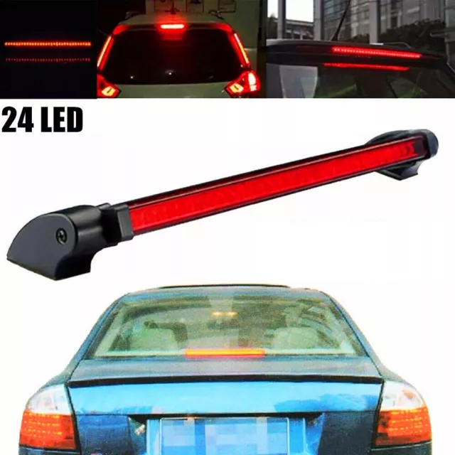 Universale 12V Auto 24LED Terzo Luce Freno Alta Supporto Stop Coda Rosso Marker