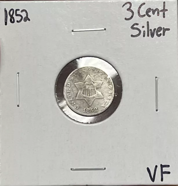 1852 Silver Three Cent Piece VF ( RAW1506 )