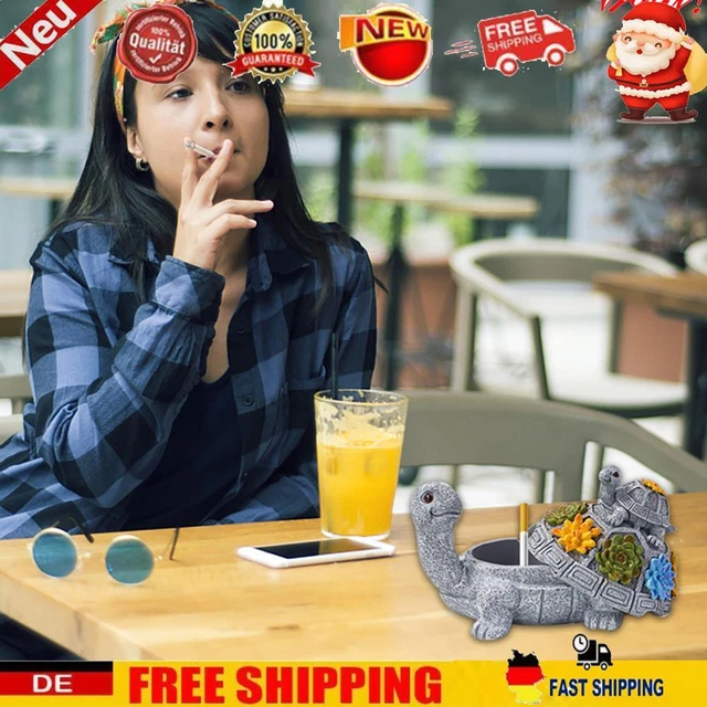 Resin Animal Ash Tray Handmade Turtle-shaped Ornaments Christmas Gift for Office