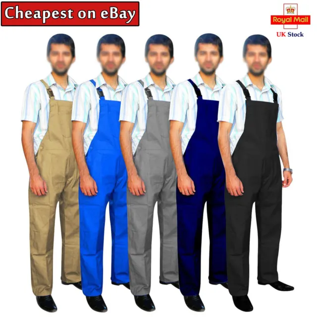 Men's Painters Bib and Brace Overalls Coverall, Decorators Workwear Dungarees UK