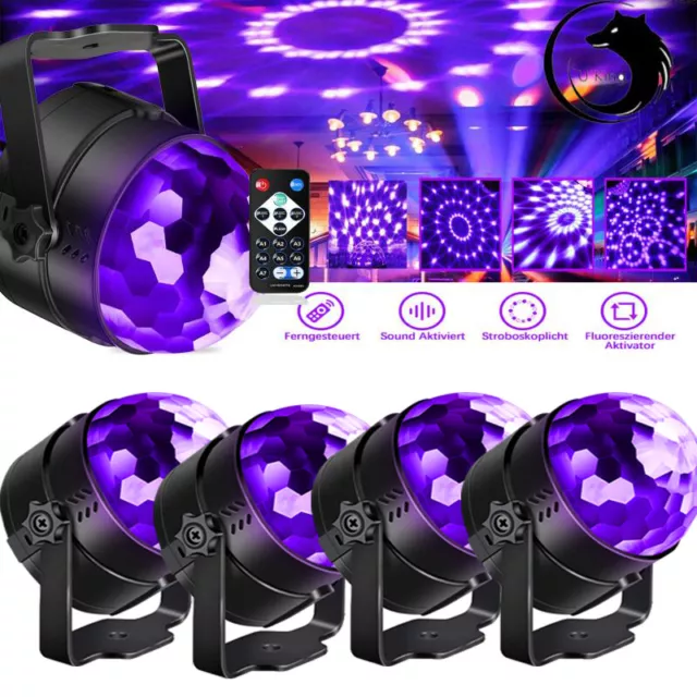 4x Led Discokugel UV Schwarzlicht Lichteffekte Bühnenlicht DJ Disco Partylicht