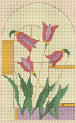 LYS Art Déco Fleur de Lys Vitrail Point de Croix Kit Complet #33-102 