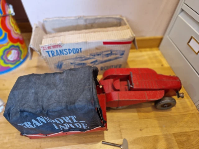 EXCEPTIONNEL JOUET ANCIEN TRANSPORT RAPIDE ROUTIER rollet TOLE EUR 200