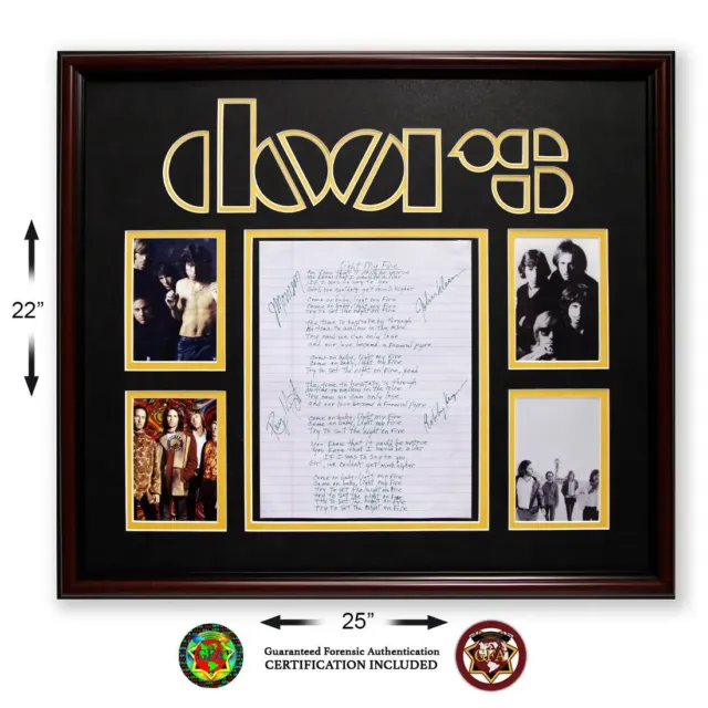 The Doors Band Autographed & Jim Morrison Signed Lyrics Light My Fire