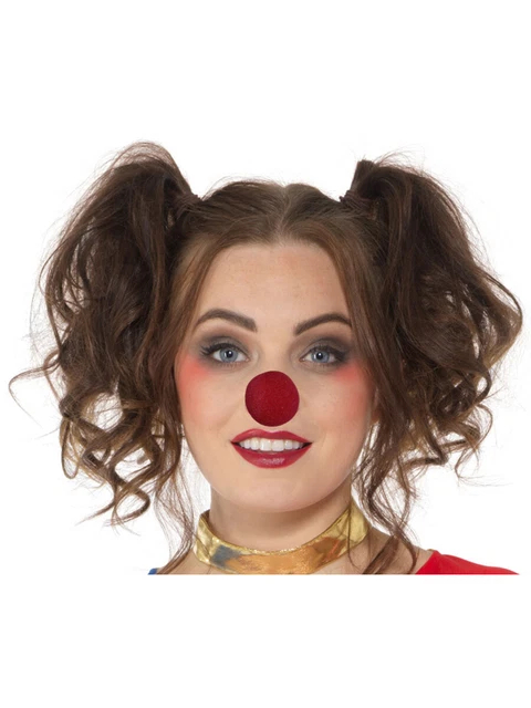 4 Red Sponge Clown Noses Costume Accessory