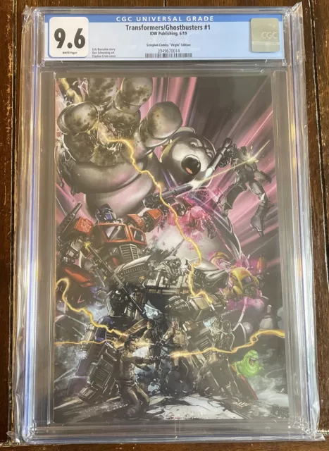 Transformers/Ghostbusters #1 - Crain Virgin Variant - CGC 9.6 - Ltd 300👻🤖💥