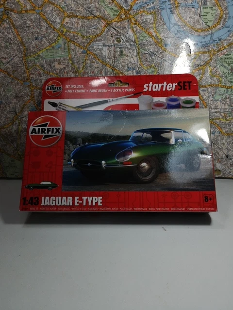 AIRFIX A55009 1:43 Scale Jaguar E-Type Plastic Model Kit Starter Set £7 ...