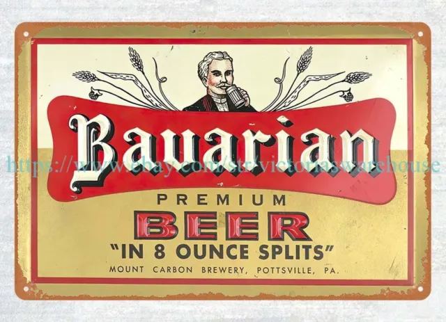 1950 Bavarian Premium Beer Pottsville, Pennsylvania metal tin sign reproduction