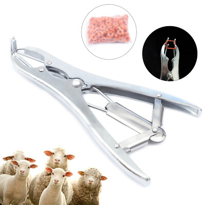Tierkastrationszange Mit 100 Gummiringen - Für Schweine, Schafe, Rinder