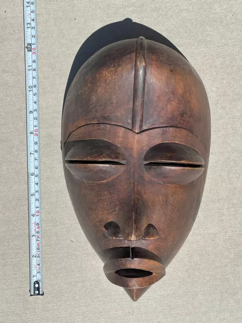 Antique 12" Hand Carved Wooden African Mask
