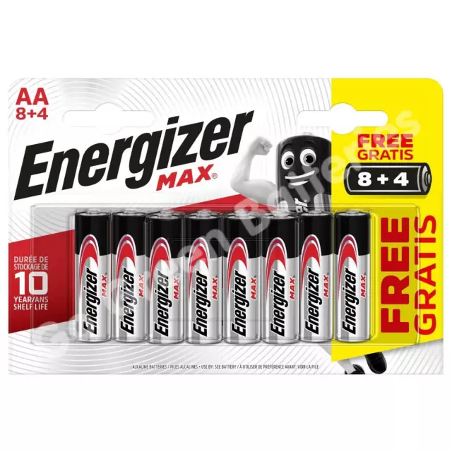 48x Energizer AA MAX Alkaline Powerseal Batteries LR6 MN1500 MIGNON 2029 Expiry 3