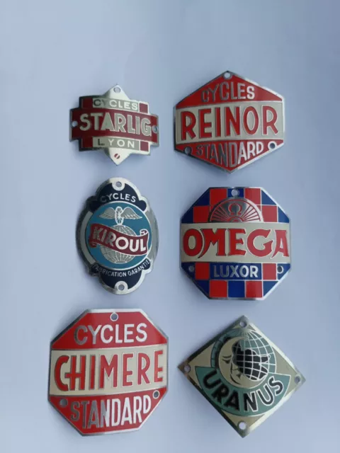 Lots De Plaques De Cadre Vélo Cycliste Anciennes Omega, Kiroul, Starlig, Reinor