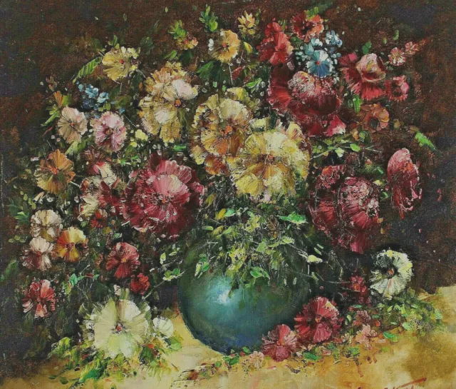 Gemälde Blumen Vase 2 Friedrich Karl THAUER 1924 - 2009