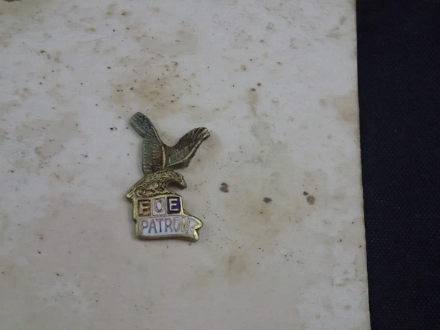 Foe Patron Vintage de Rosca Pin de Solapa Fraternal Orden De Águila