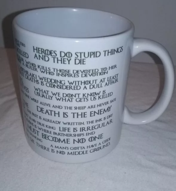 Game Of Thrones Tv Show Character Quotes White Mug 12 oz Cup GOT