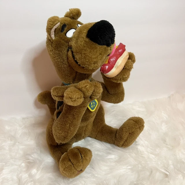 VINTAGE SCOOBY DOO Eating Hot Dog Cartoon Network Plush Stuffed Animal