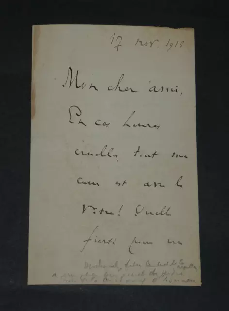 Paul DESCHANEL - BELLE LETTRE AUTOGRAPHE SIGNÉE CONDOLÉANCES GUERRE 14/18 - 1916