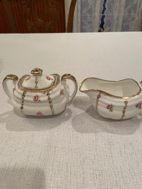 Royal Worcester Dorchester Creamer And Sugar Bowl Set England Bone China Roses