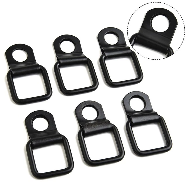 6 X Black Heavy Duty Fixing Point Anchor Lashing Eye Tie Down Loop D-Ring Hook