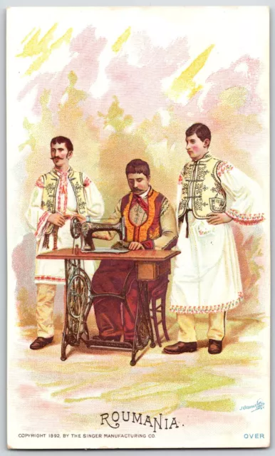 1892 Singer Manufacturing Co. Trade Sewing Card Romania