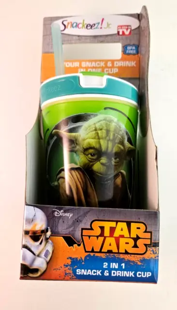 Star Wars Disney Snackeez!Jr. Yoda Seen on TV 2 In 1 Snack & Drink Cup