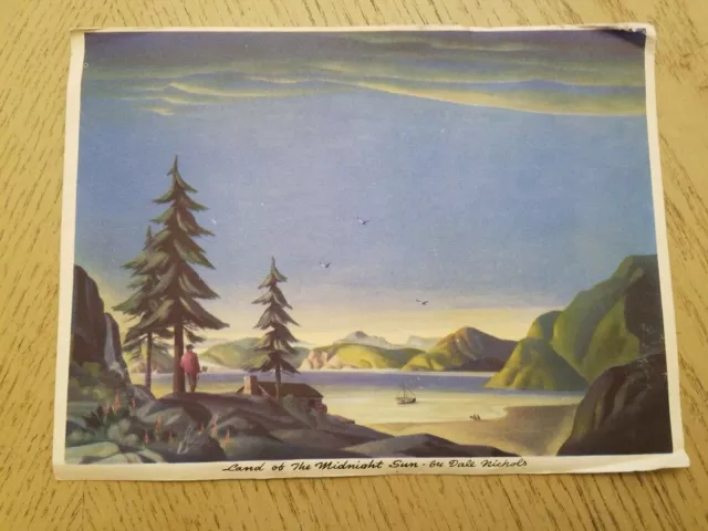 1940s Land of the Midnight Sun Dale Nichols Art WPA Regionalist PRINT 6" x 8"