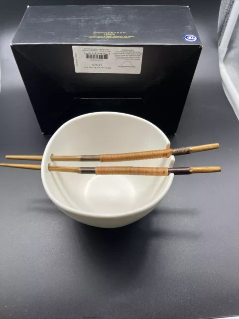 Lenox Donna Karan Porcelain Touch Noodle Bowl With Chopsticks New In Box