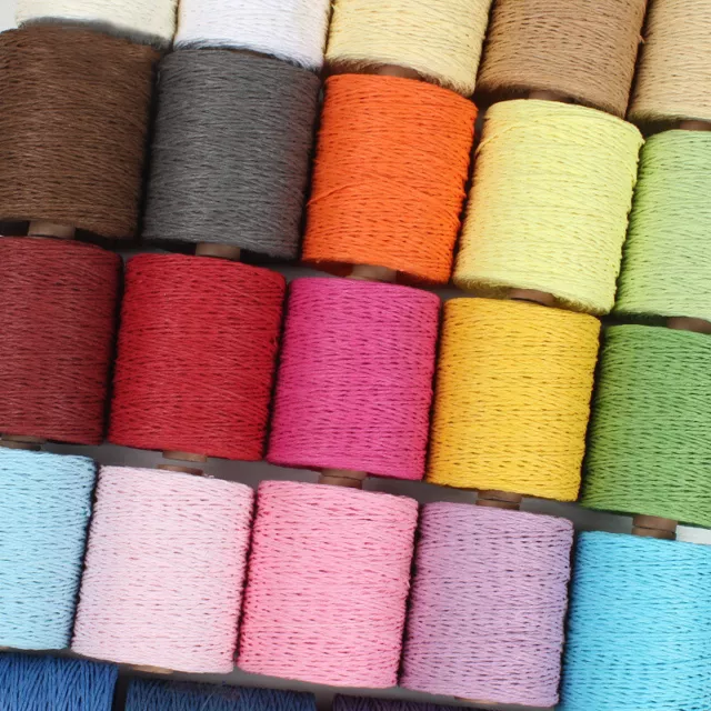280M/Roll Natural Raffia Straw Yarn Crochet Thread DIY Hand Knitting Rope Crafts