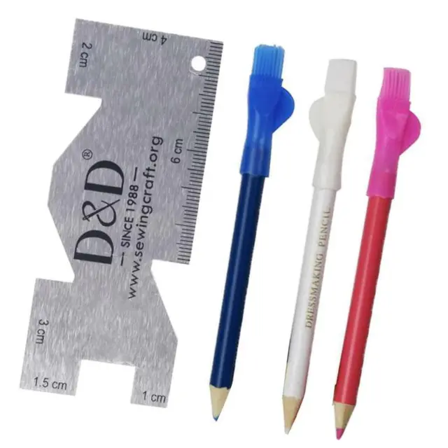 Maker Bleistift Stift   Kreide Nähen Lineal Messen für Stoff Leder