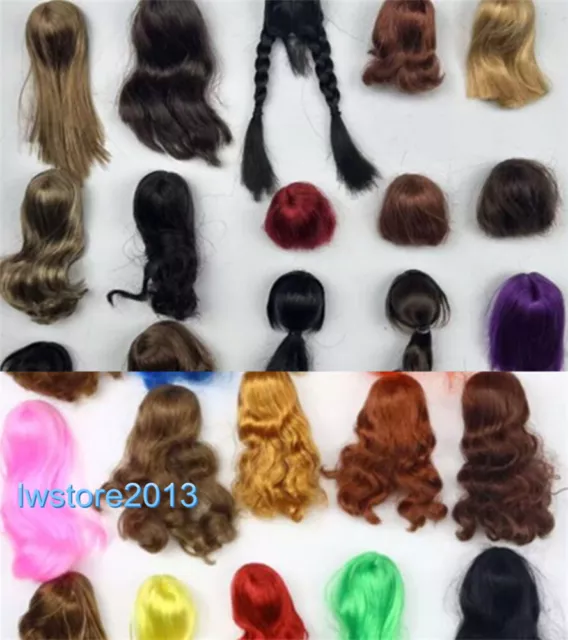 1/6 Artificial Hair Wig Cover For 12" Female Phicen TBL JO Figure Head Body Toys