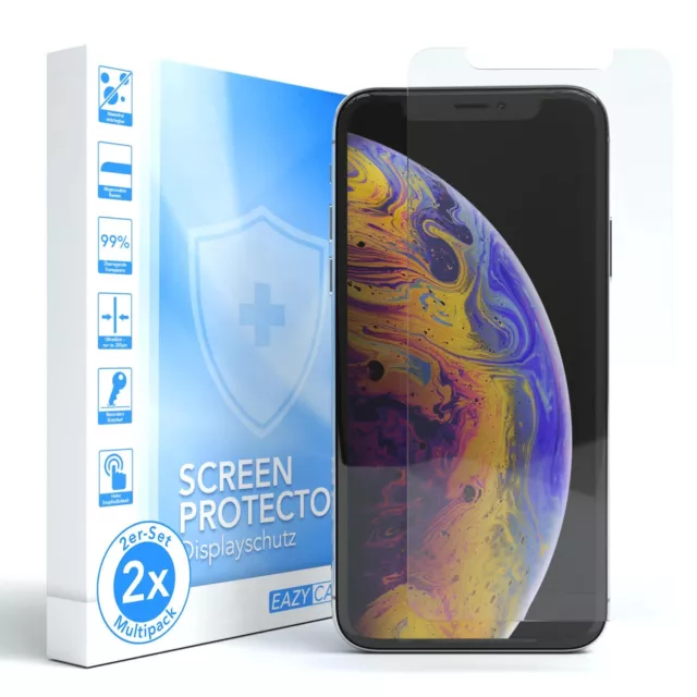 EAZY CASE 2x Verre de Protection D'Écran pour Apple IPHONE Xs Max / 11 Pro Film