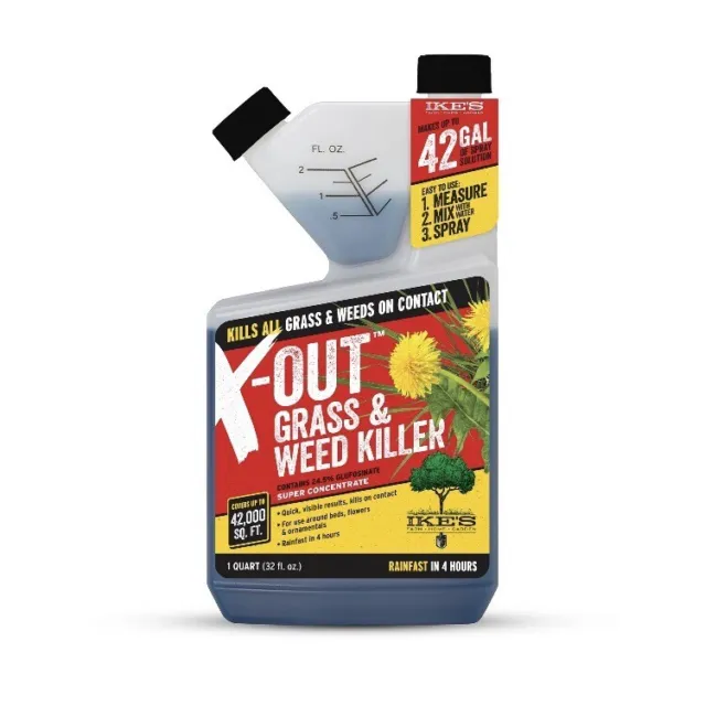 Ike's X-Out Grass & Weed Killer  1 Quart Super Concentrate makes 42 gallons