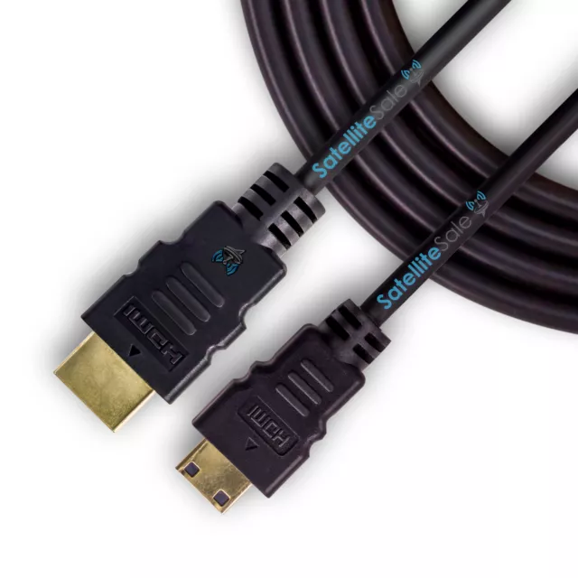 SatelliteSale Mini HDMI To HDMI Cable 4K 2160p PVC Black Cord 6 feet