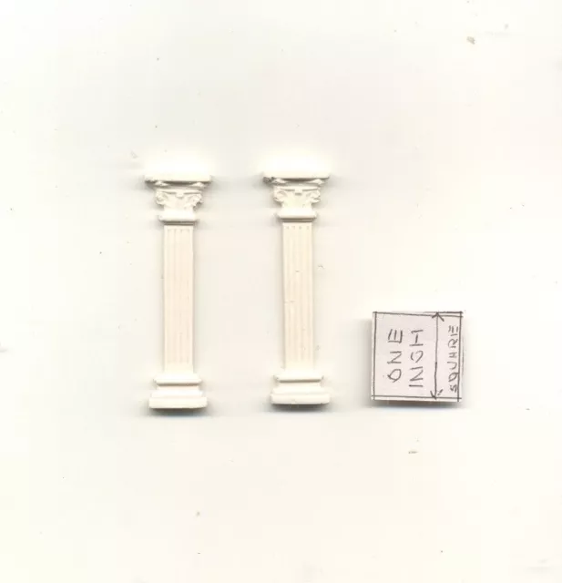 Half columns  "carved plaster" UMA21 dollhouse 1/12 scale 2pc Unique Miniatures