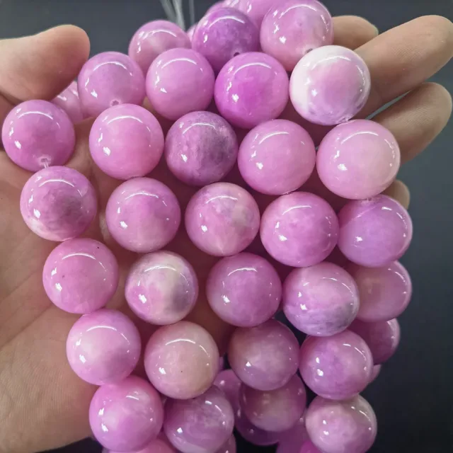 6mmNatural Gemstone Pink purple Round Loose Beads For Jewely Making 15"