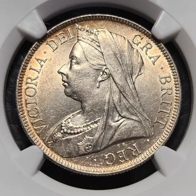 Silver 1897 Great Britain 1/2 Half Crown | NGC AU58