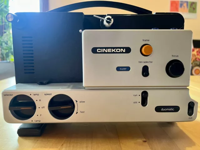 Vintage Cinekon Duomatic 8mm & Super 8mm Film Projector. Working.