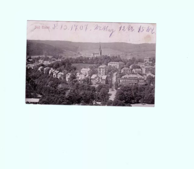 alte sw AK/PK Bad Elster Vogtlandkreis Sachsen Ortsansicht Kurhäuser gel. 1907