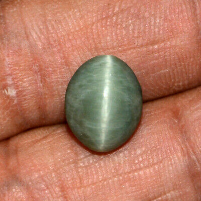 5.70 Ct Natural Apatite Cats Eye Beautiful Ring Size Oval Cab Untreated Gemstone