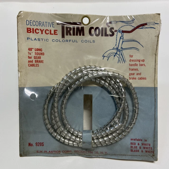 Vintage Hot Rod Bicycle Chrome Wire Cable TRIM COILS Accessories NOS Vintage Hot Rod Bicycle Chrome Wire Cable TRIM COILS Accessories NOS