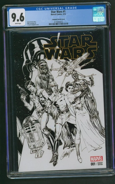 Star Wars #1 CGC 9.6 Campbell Sketch Variant (Marvel 2015)
